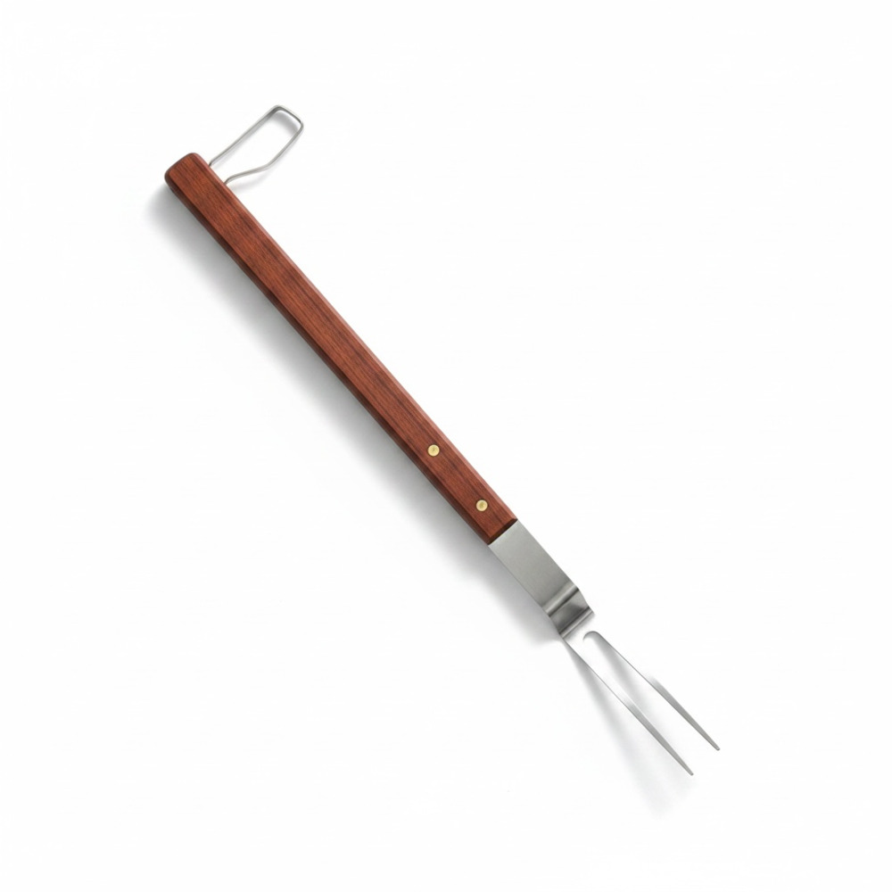 Vintage Stainless Steel BBQ Grilling Carving Fork with Rosewood Handle